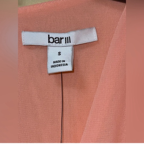 BAR III BLOUSE ABSTRACT GEO BELL SLEEVE WOMEN ORANGE COLOR STYLE BLUSHING SIZE S - Picture 9 of 11